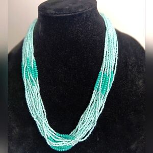 Elegant Turquoise Color Beaded Necklace